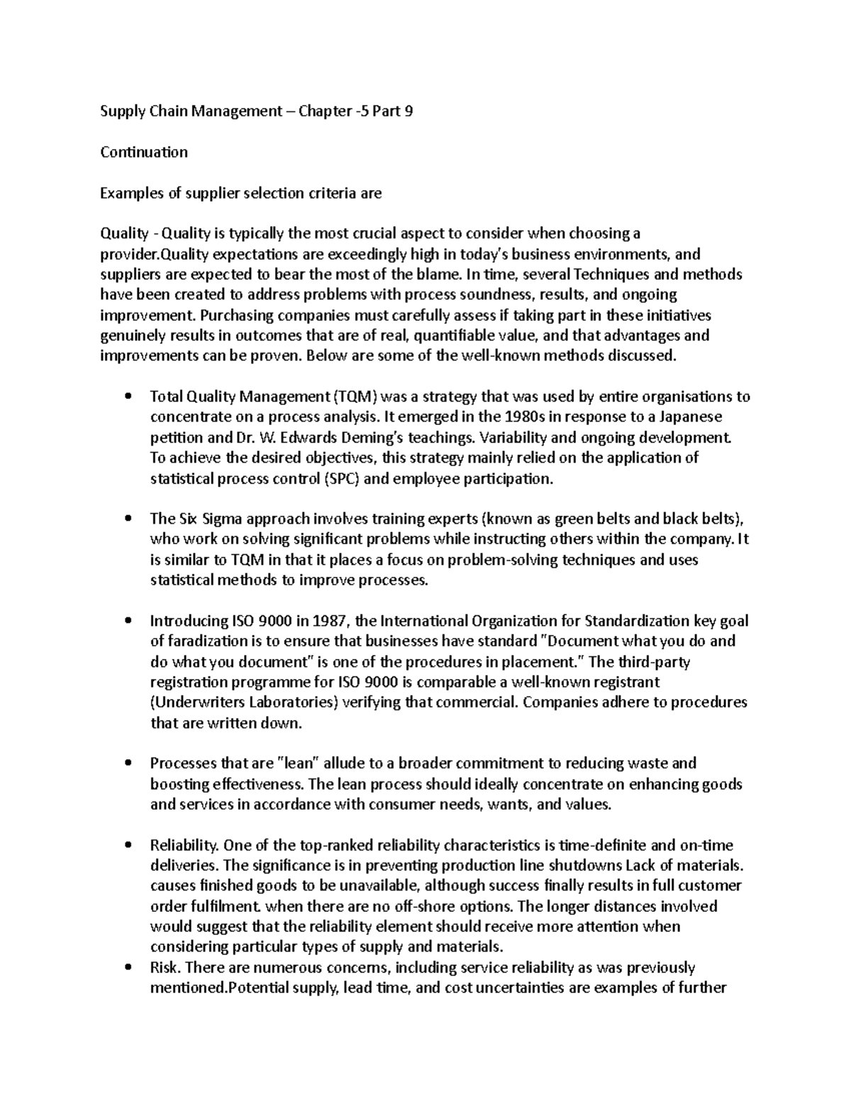 Supply Chain Management - Part 9 - Chapter - 5 - Supply Chain ...