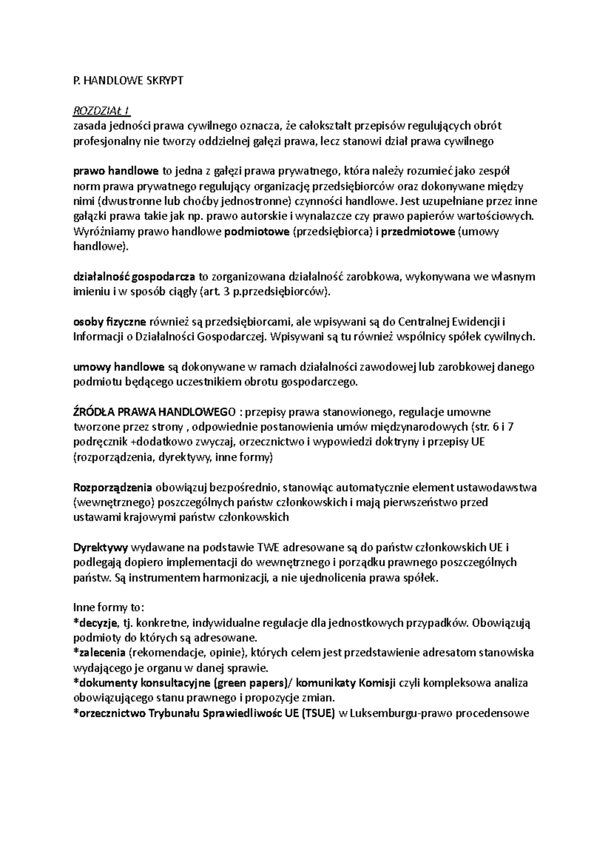 skrypt-kodeks-sp-ek-handlowych-p-handlowe-skrypt-rozdzia-i-zasada