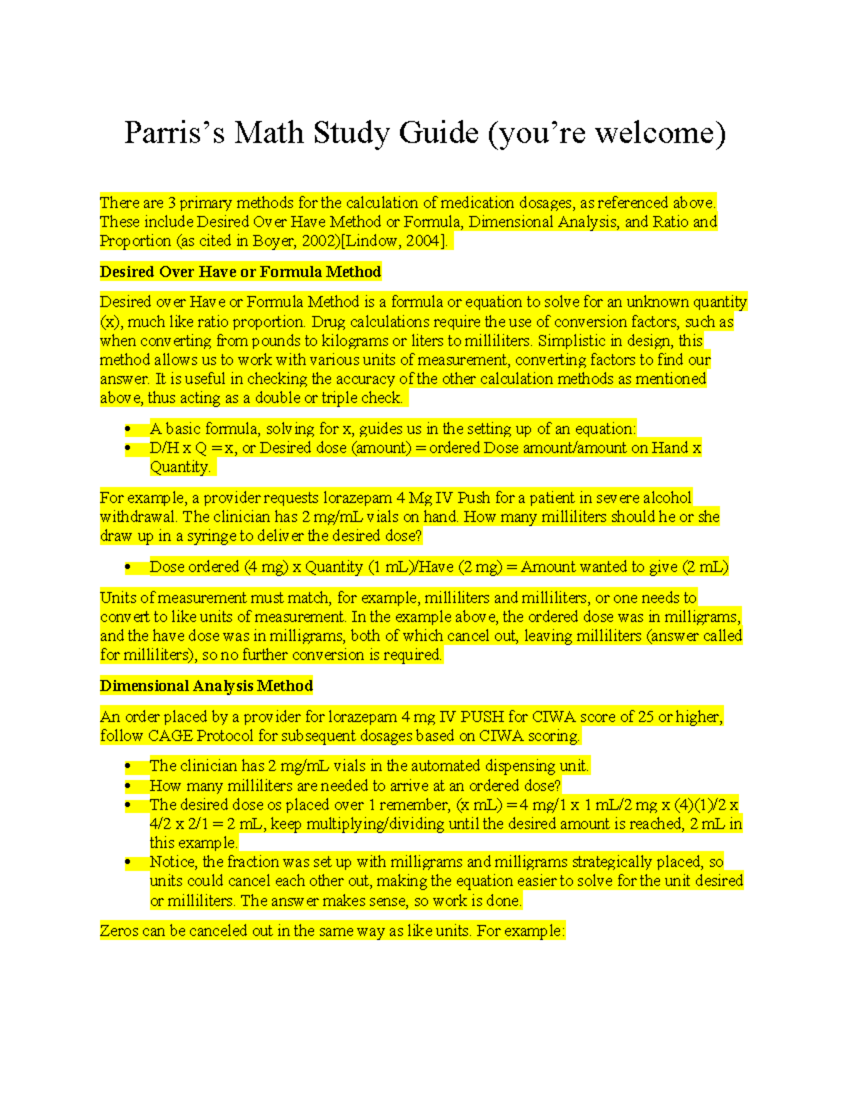 Parris Study Guide Math - answers - Parris’s Math Study Guide (you’re ...