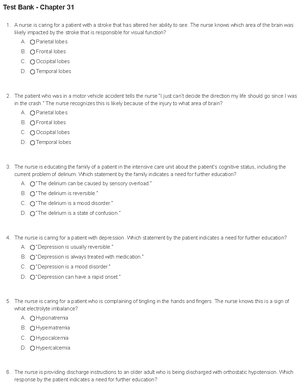 Exam 4 study guide - 1 Exam 4 Study Guide What are the 3 checks? a ...