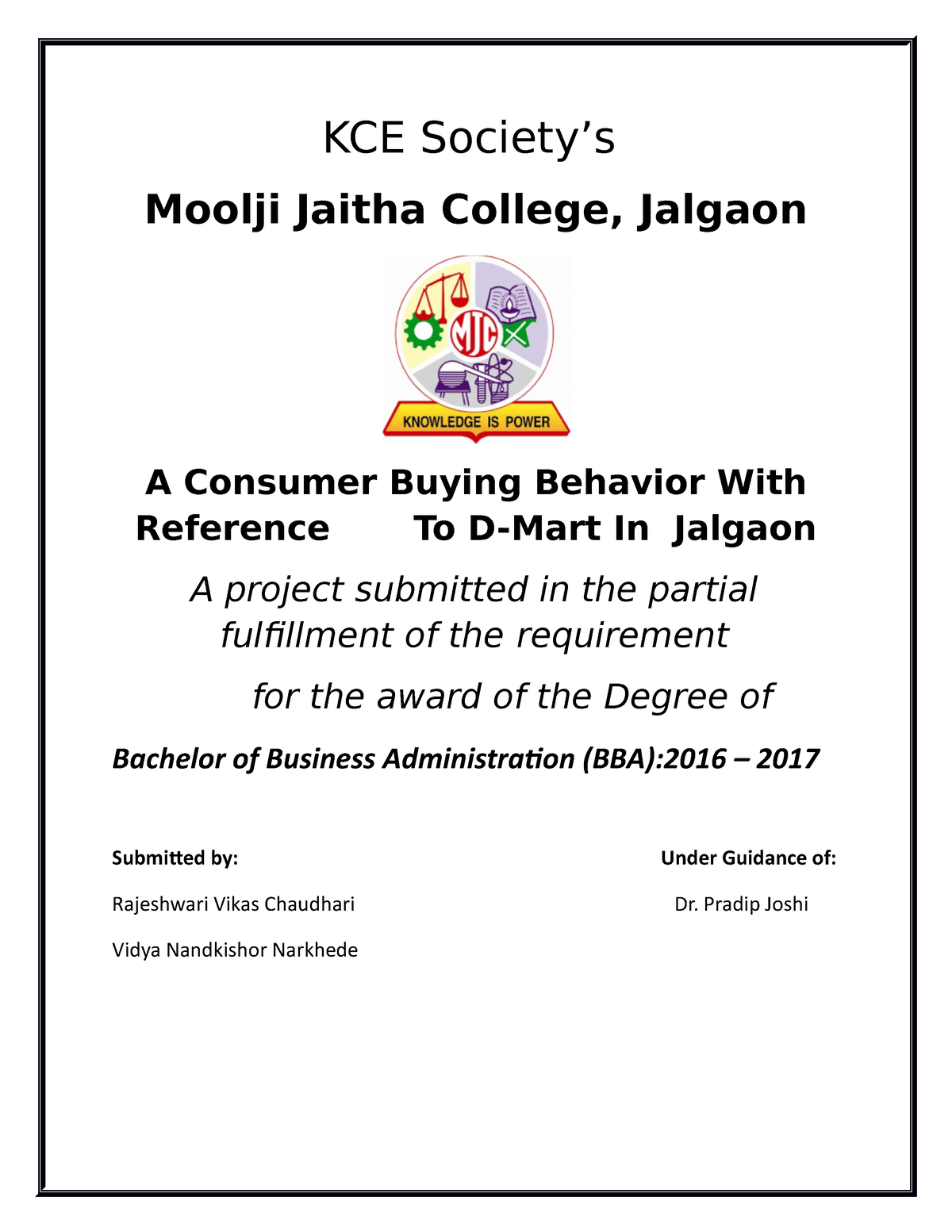 project-d-mart-kce-society-s-moolji-jaitha-college-jalgaon-a