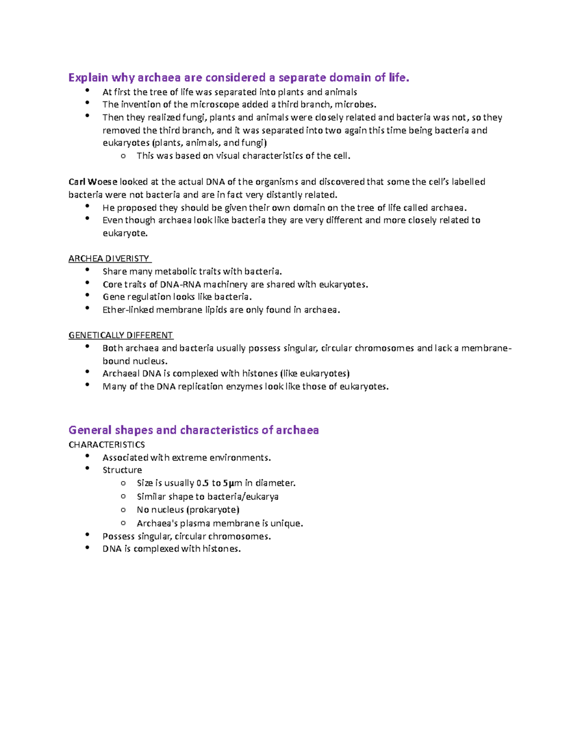 Archea exam notes - Summary General Microbiology - Explain why archaea ...