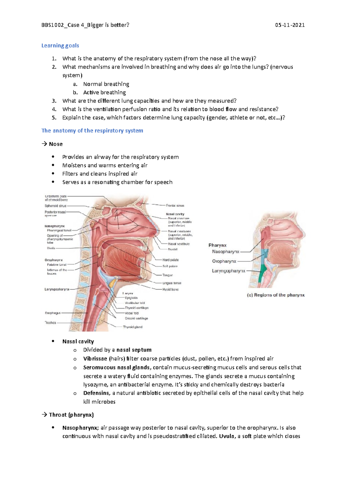 BBS1002 Case 4 Bigger is better - Learning goals What is the anatomy of ...