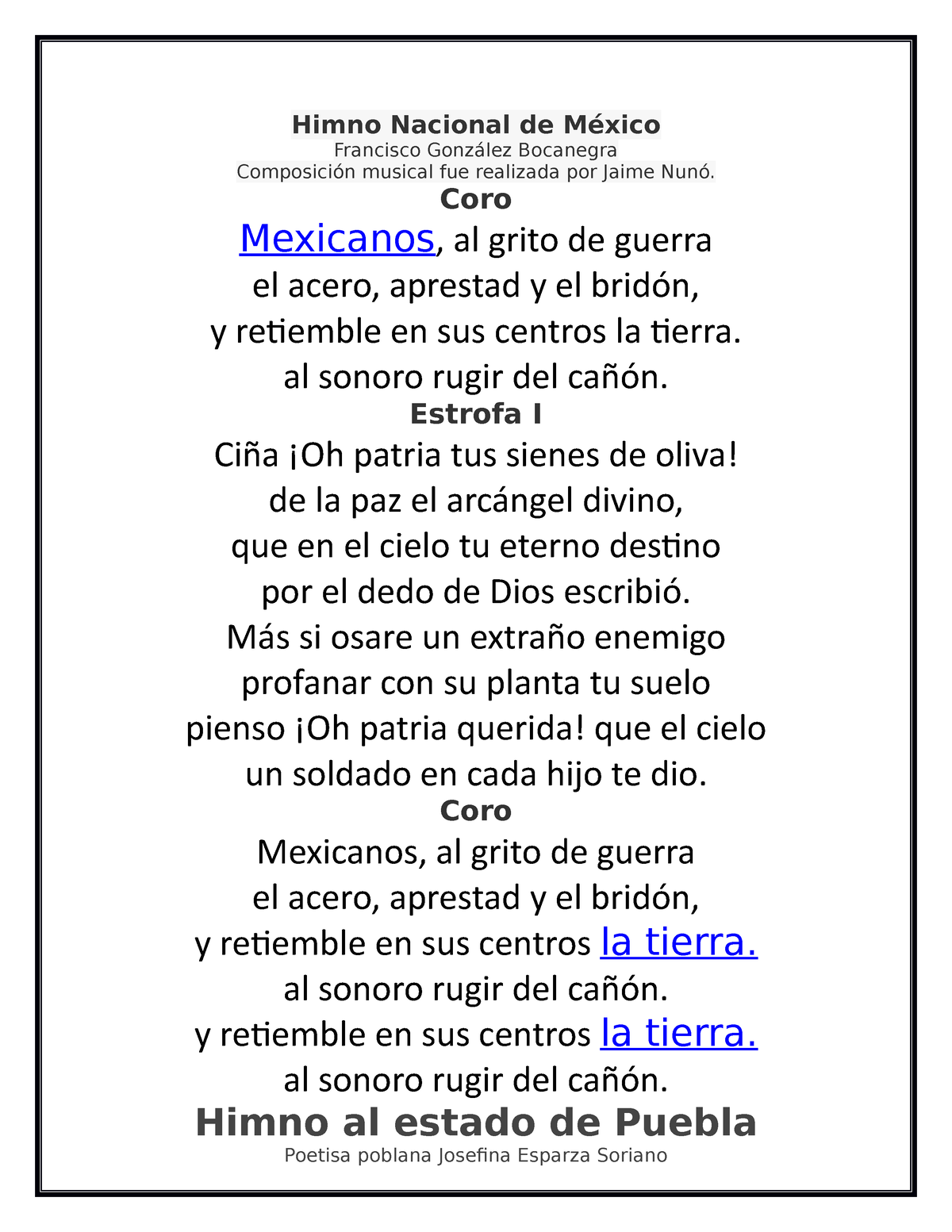 Himnos Telesecundaria Himno Nacional De México Francisco González Bocanegra Composición 7189