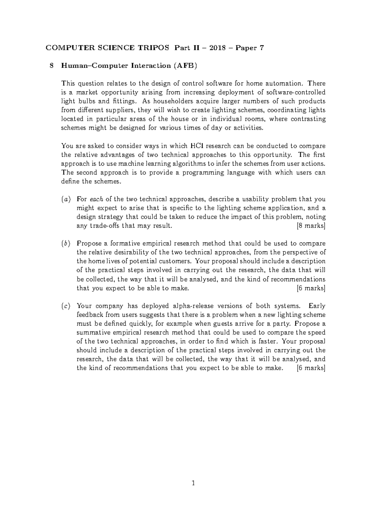 Y2018 p27q8 - Examples questions - 8 COMPUTER SCIENCE TRIPOS Part II ...