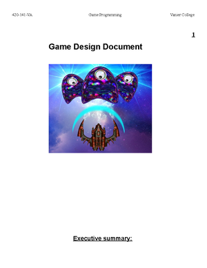 Gameprogpro - Game programming final project proposal - 420-141-VA Game ...