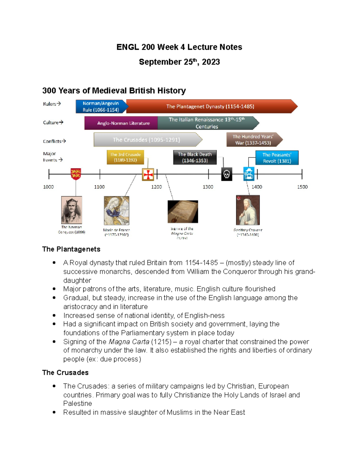 ENGL 200 Week 4 Lecture Notes - ENGL 200 Week 4 Lecture Notes September ...