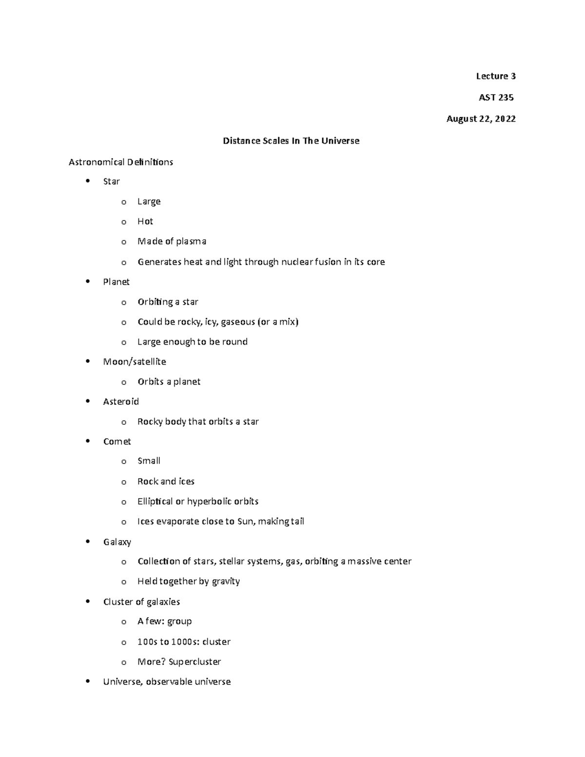 2b Distance Scales In The Universe Lecture 3 Ast 235 August 22 2022