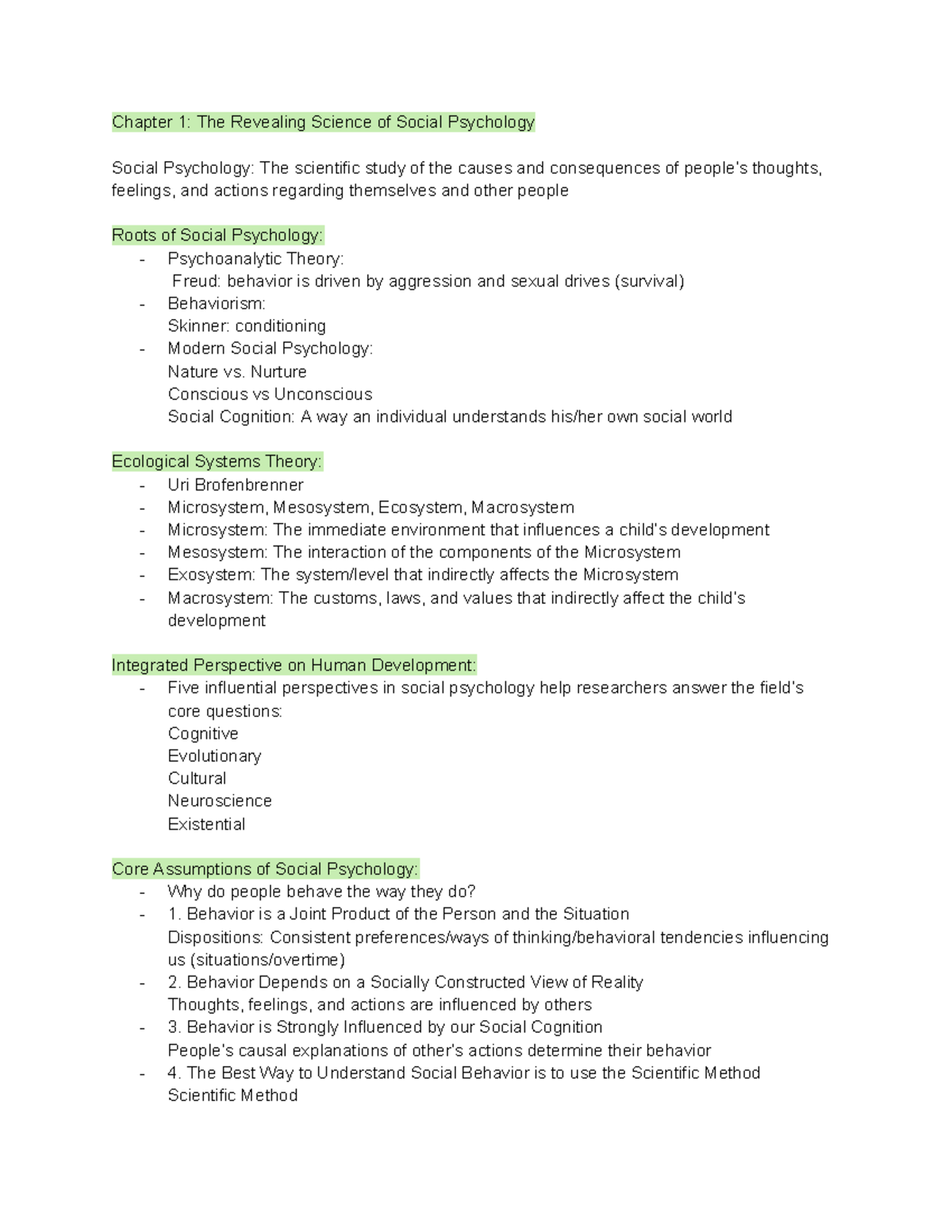 Social Psychology Chapter 1 Chapter 1 The Revealing Science Of Social Psychology Chapter 1 Chapter 1 The Revealing Science Of
