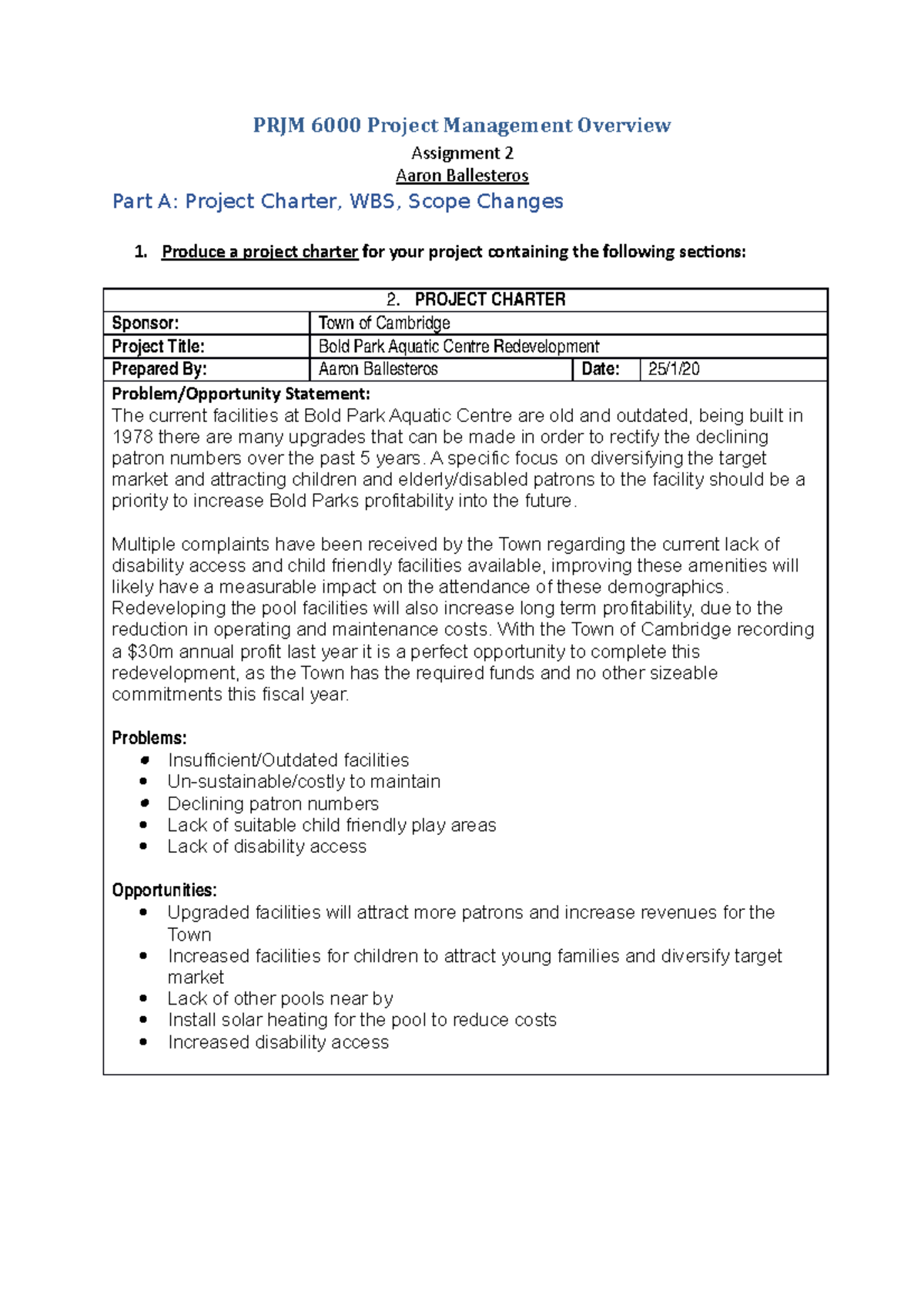 (Assignement) PRJM 6000 Project Management Overview - PRJM 6000 Project ...