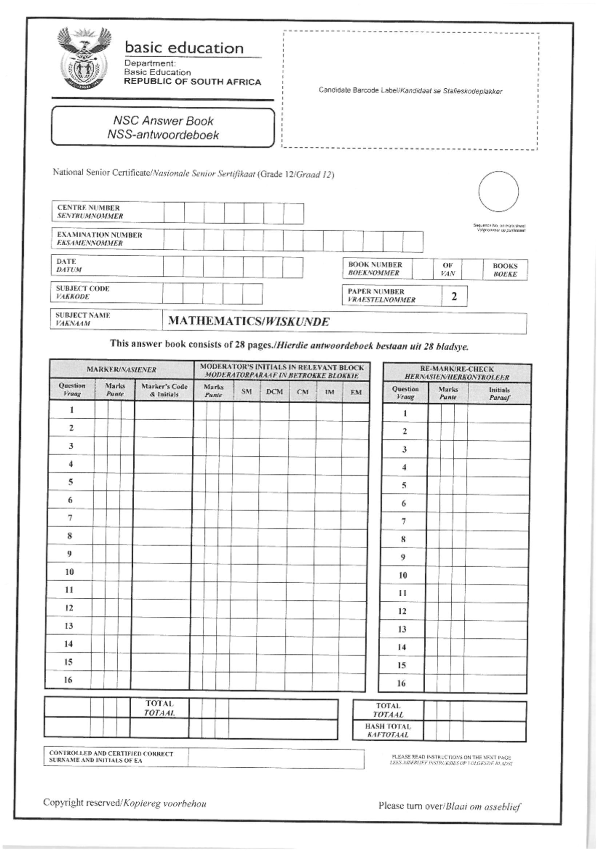 Mathematics Feb-March 2017 Answer Book Eng - MAT02A2 - Studocu