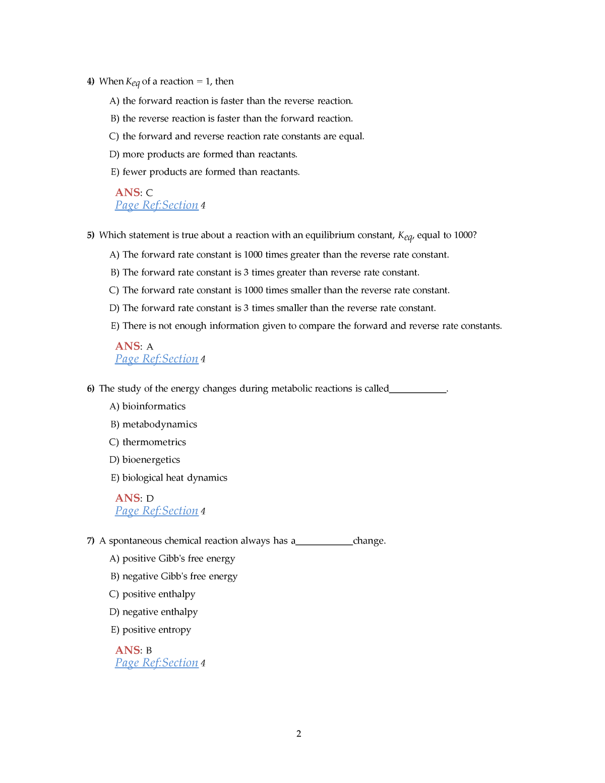 Bio Chemistry Test Bank-3 QUESTION AND ANSWERS INTRODUCTION TO ...