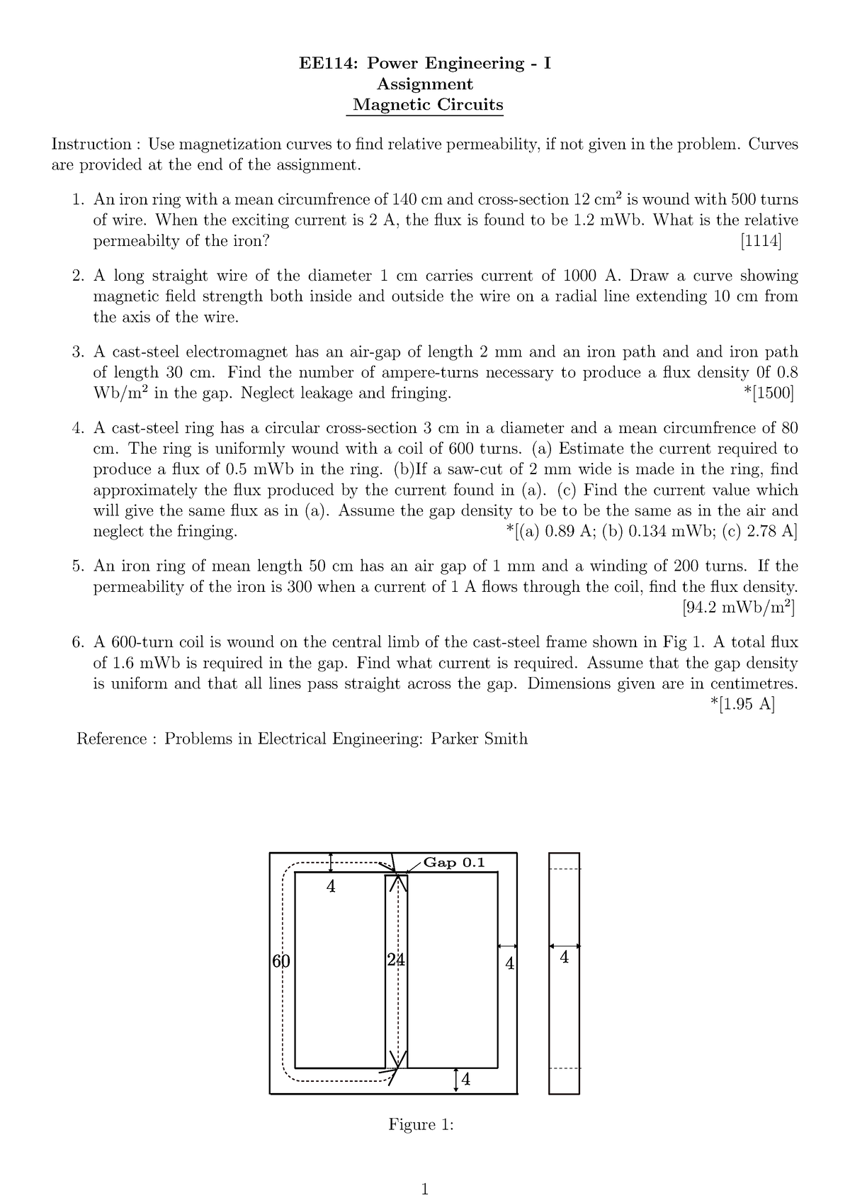 assignment-magnetic-circuits-ee114-power-engineering-i-assignment