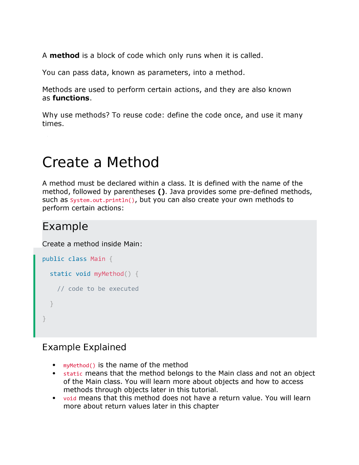 method-a-method-is-a-block-of-code-which-only-runs-when-it-is-called