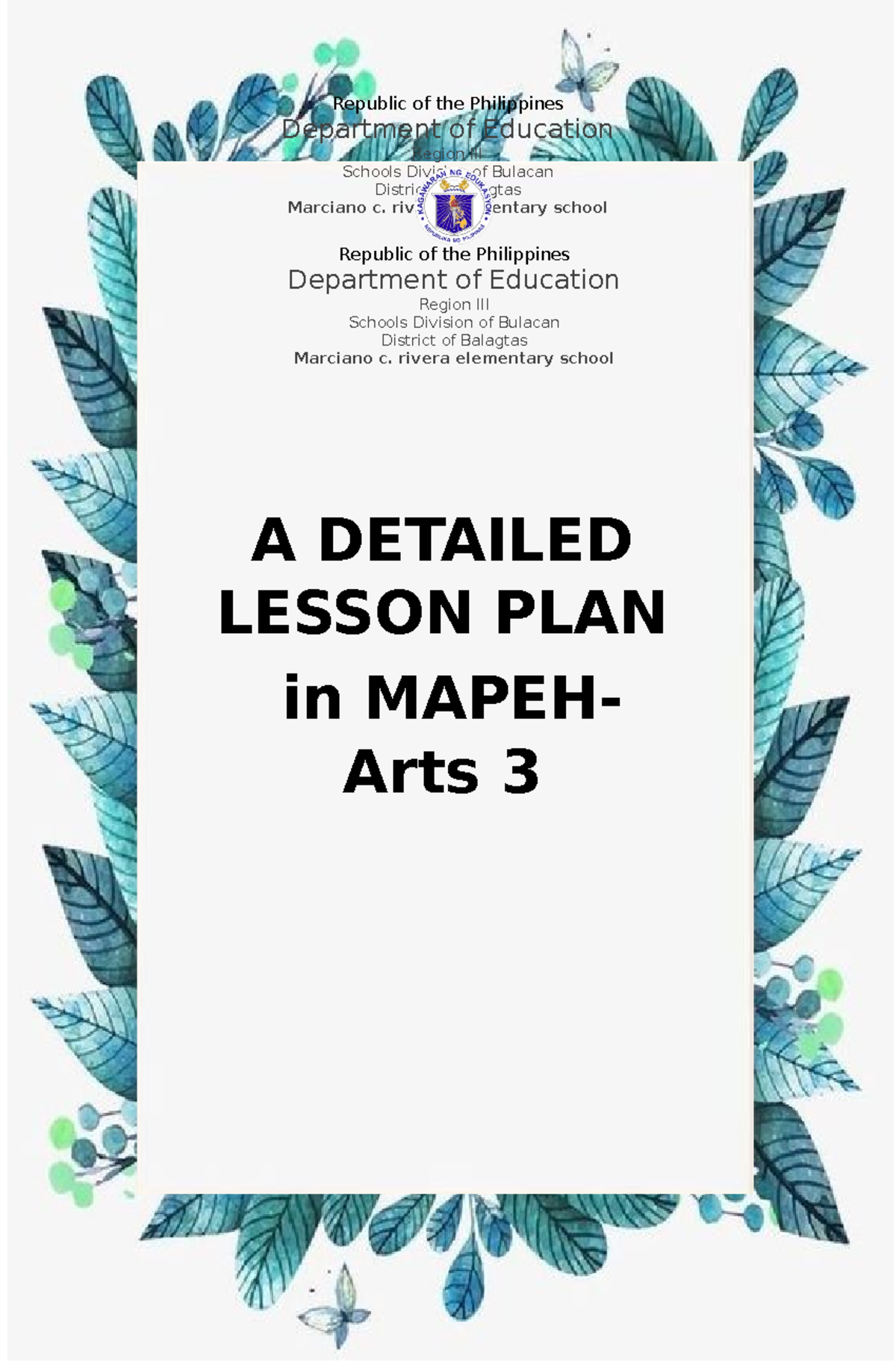 Detailed Lesson Plan - Department of Education Region III Schools ...