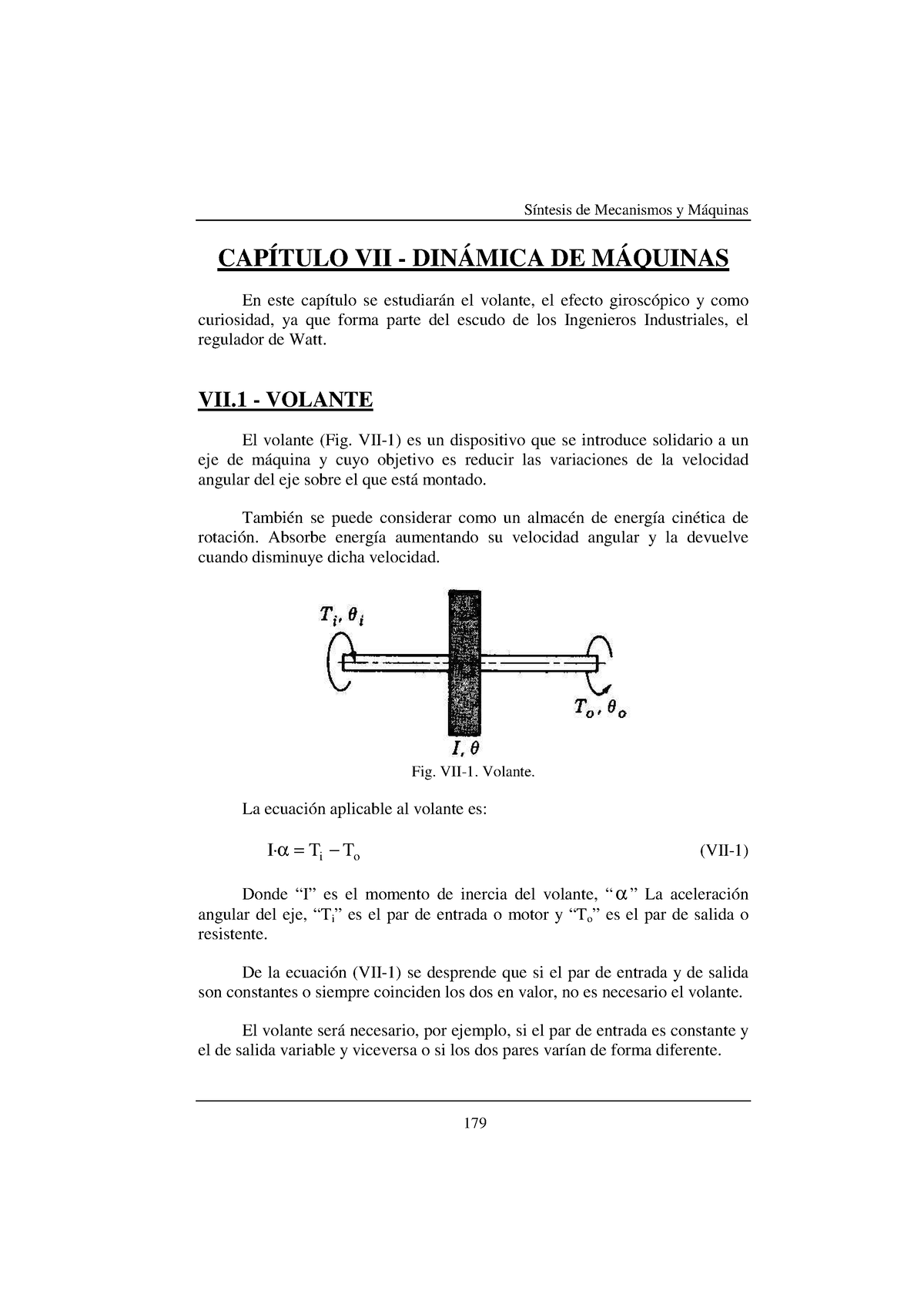 Capitulo Vii Dinamica Maquinas Síntesis De Mecanismos Y Máquinas