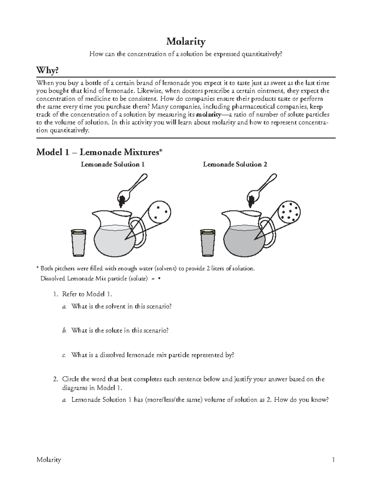 2df3f739a21a1de985bde1f602db22bd - Molarity 1 Molarity How can the ...