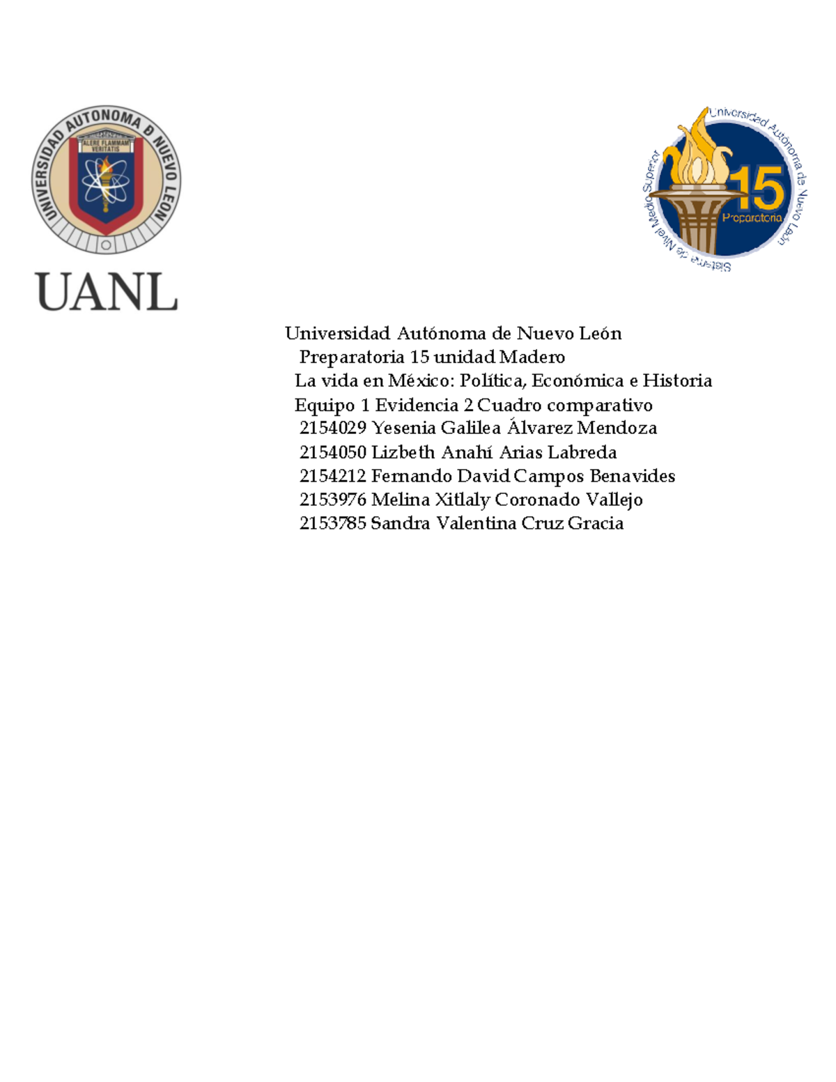 LVM EV2 EQ1 - Evidencia etapa 2 - Universidad Autónoma de Nuevo León ...