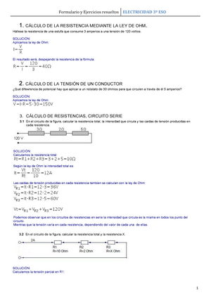 Calculo de resistencias electricas worksheet