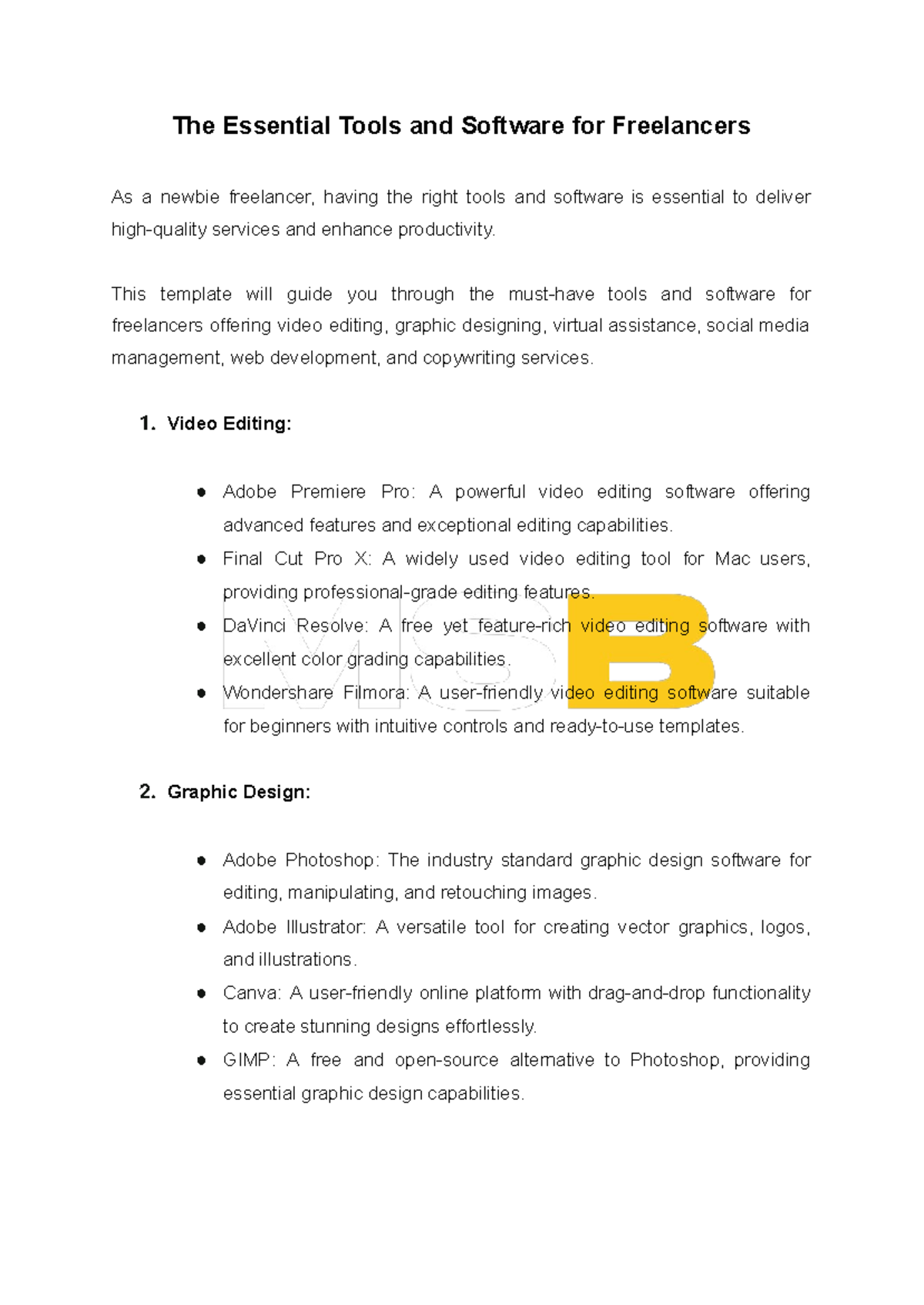 The Essential Tools and Software for Freelancers - This template will ...