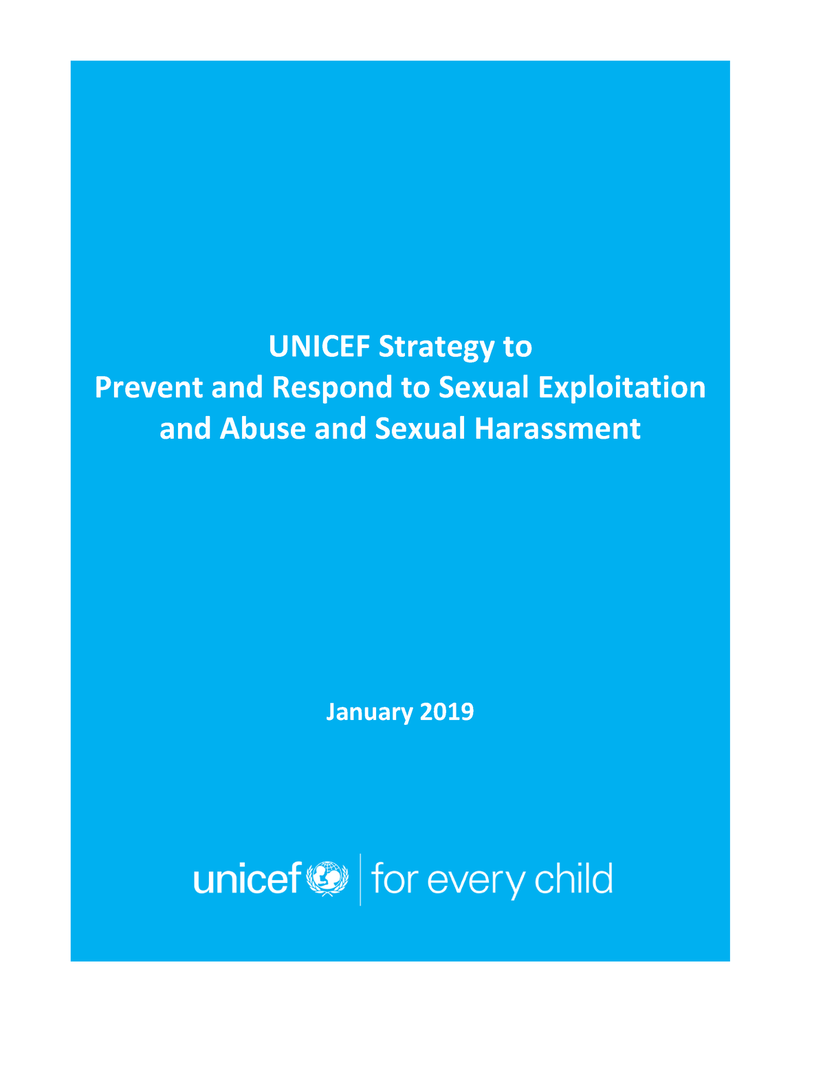 Unicef Strategy Prevent Respond Sexual Exploitation Abuse Sexual ...