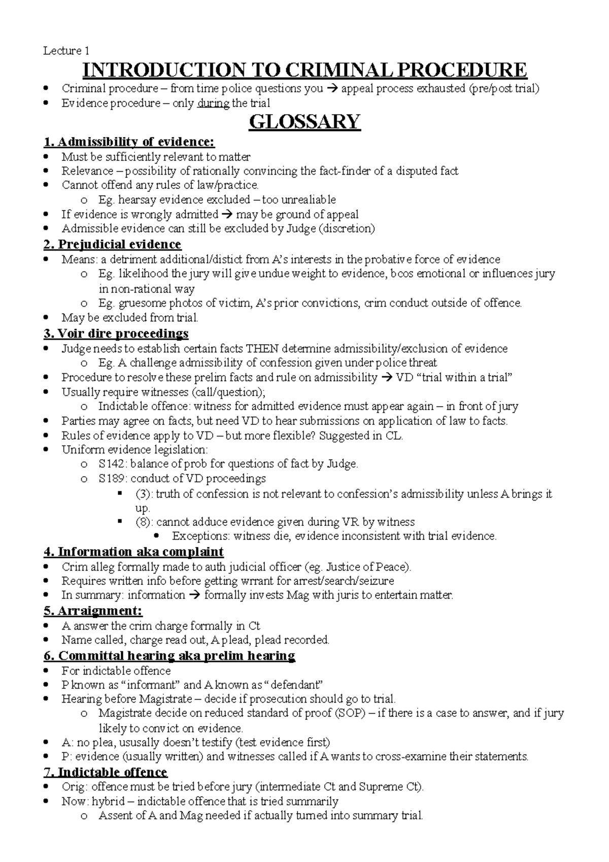 Lecture-1 - Lecture notes 1 - Lecture 1 INTRODUCTION TO CRIMINAL ...