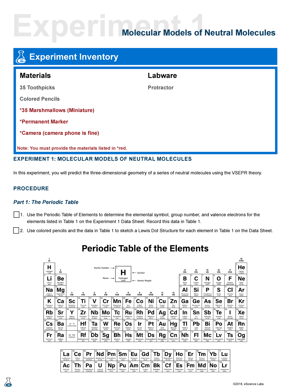 IC 4603 L11 Exp01 Molecular Models Experiment 1Molecular Models of