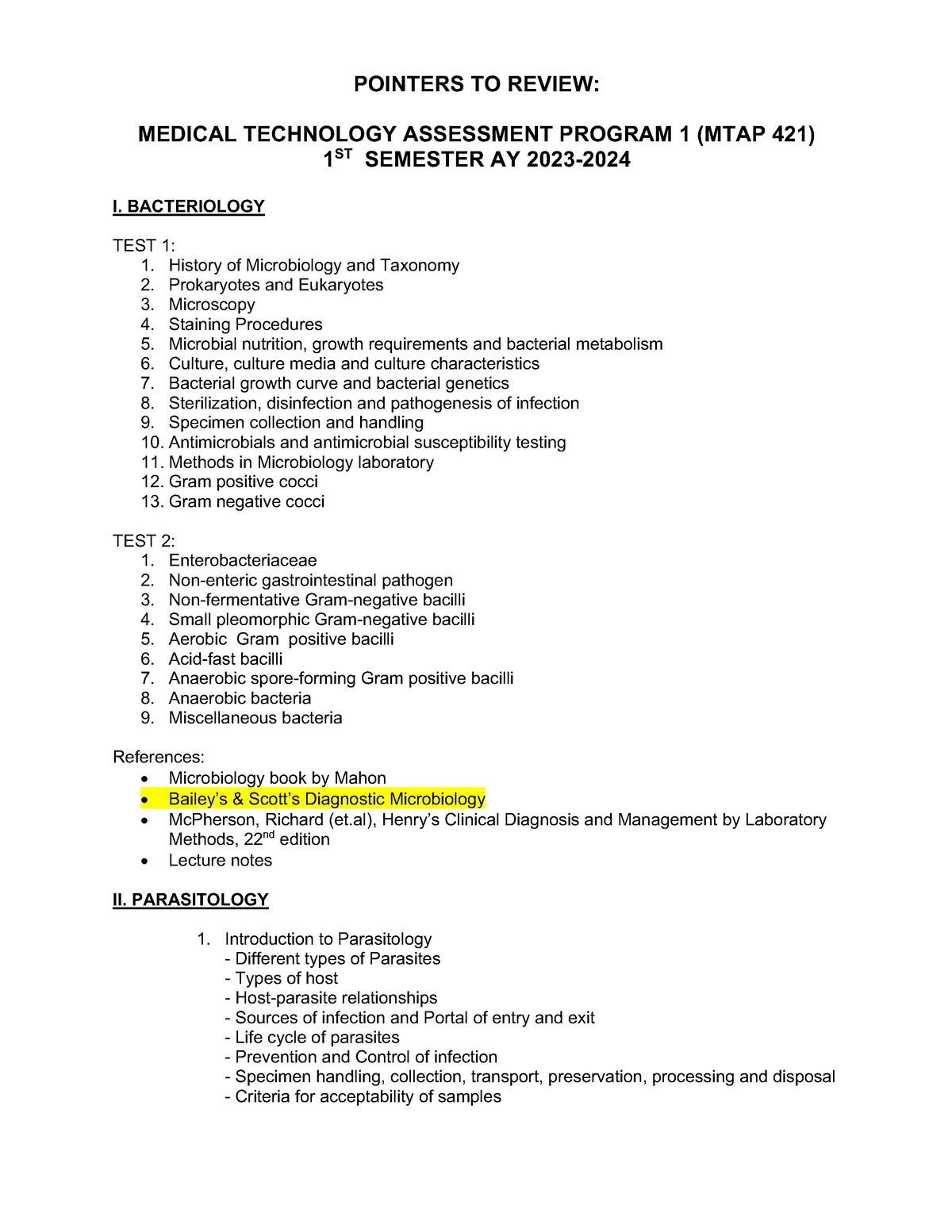 MTAP Pointers TO Review (1ST SEM, SY 2023-2024) - POINTERS TO REVIEW ...