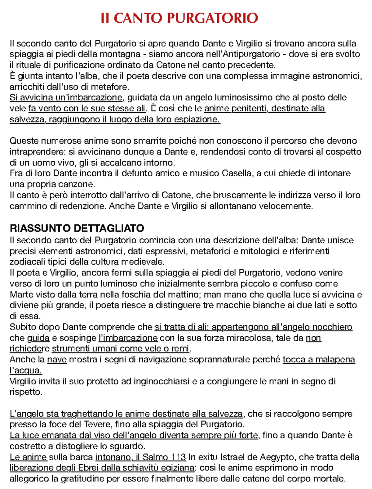 Purgatorio Canto II (riassunto e analisi completo) - II CANTO ...