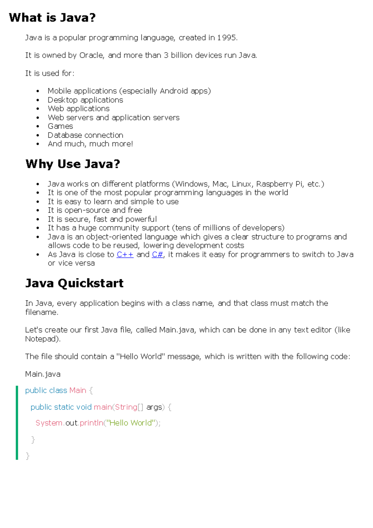 what is java essay