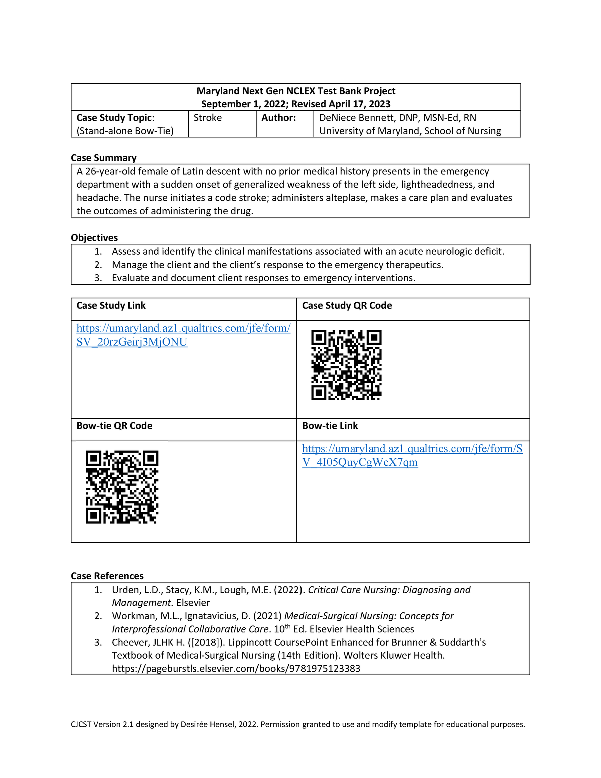 Stroke Maryland Next Gen NCLEX Test Bank Project September 1, 2022