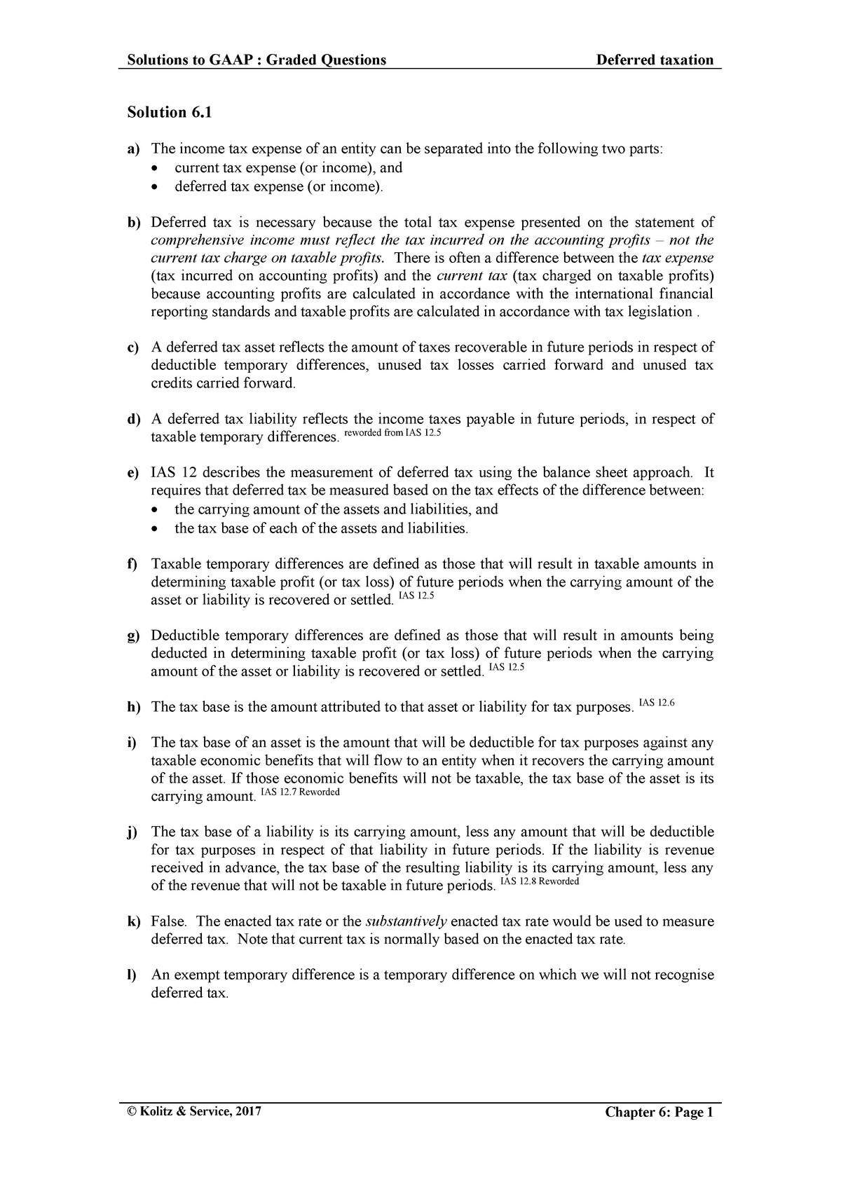 06-taxation-deferred-s17-solution-6-a-the-income-tax-expense-of