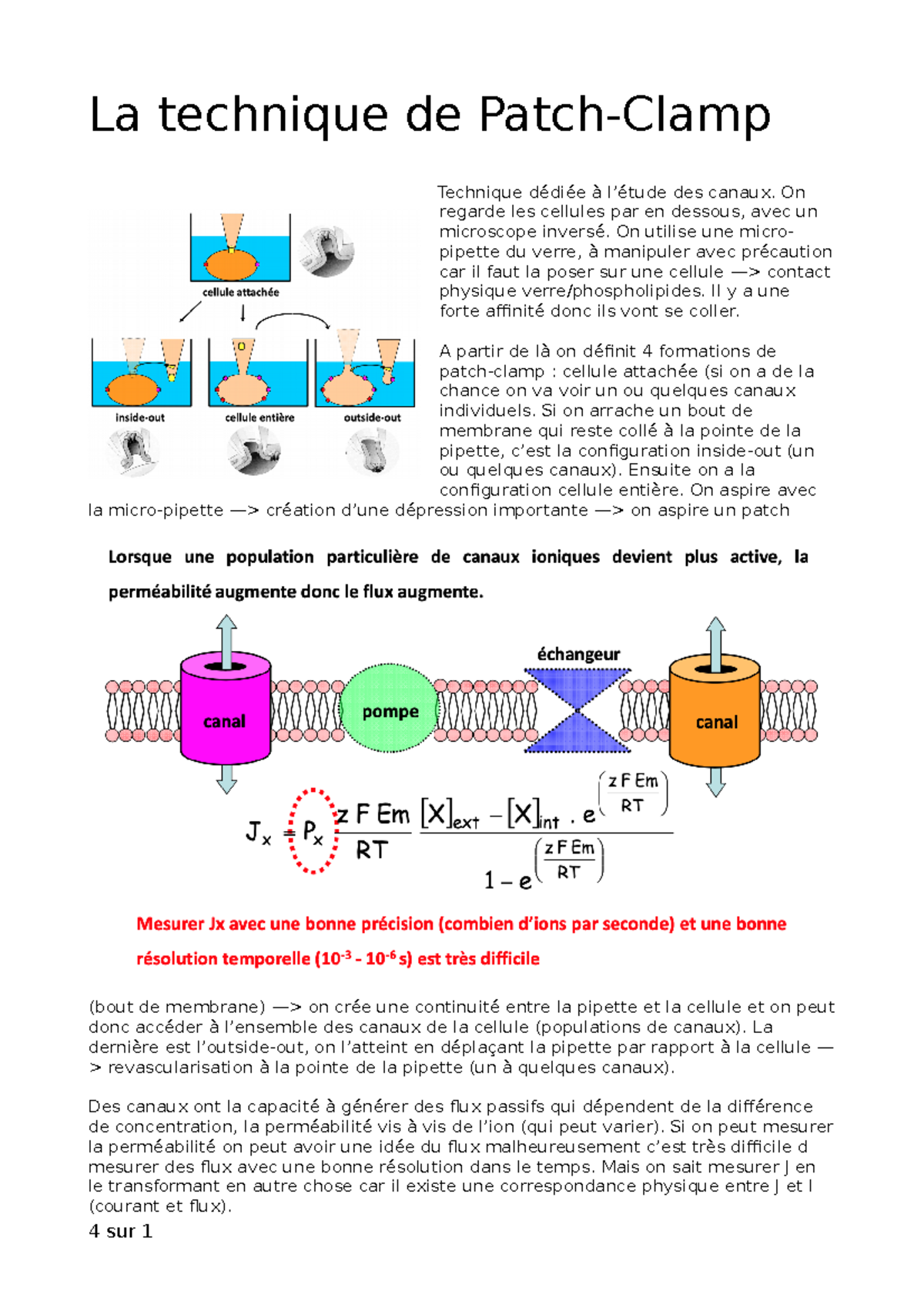 Patch-Clamp - Notes de cours 2 - La technique de Patch- Clamp Technique ...
