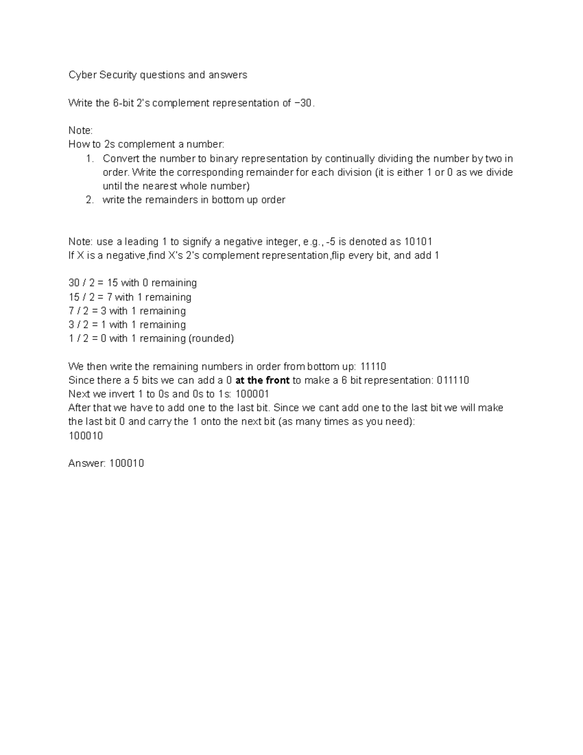 Cyber Security questions and answers 2 - Cyber Security questions and ...