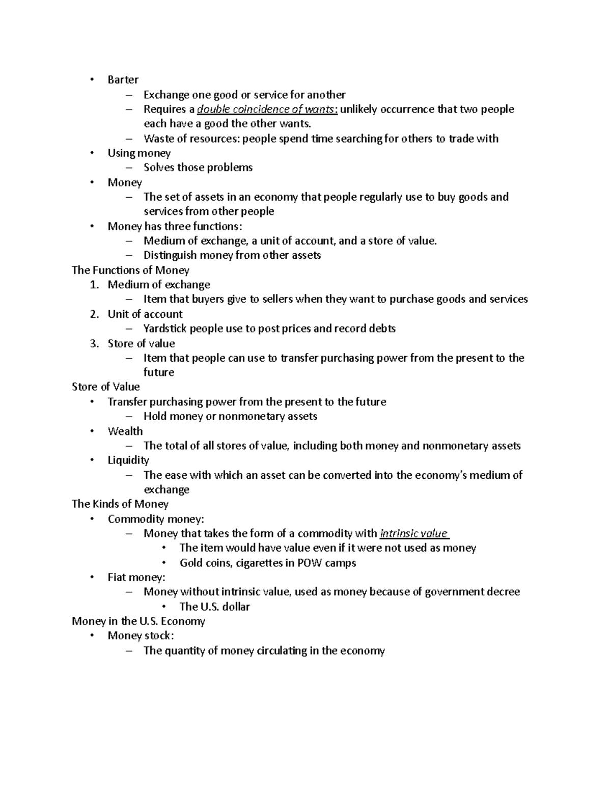 Barter notes Barter Exchange one good or service for another