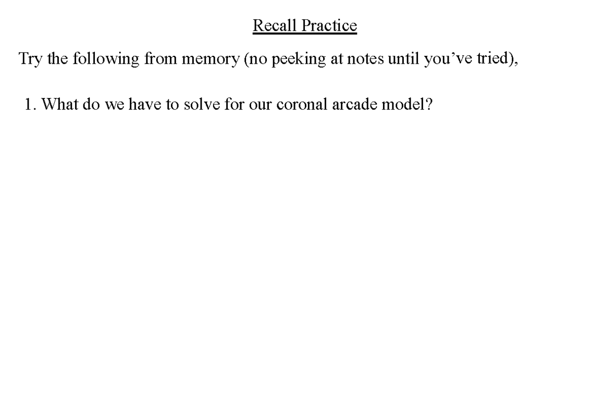 MHD Lecture 17 Slides - Recall Practice Try the following from memory ...