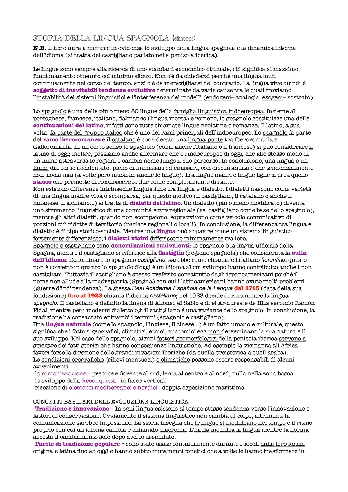 Storia Della Lingua Spagnola - 2020/2021 - STORIA DELLA LINGUA SPAGNOLA ...