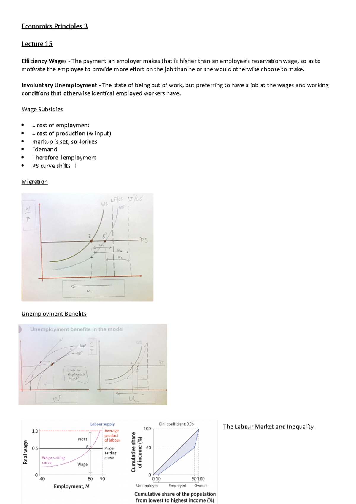 Lecture notes 15-17 - Economics Principles 3 Lecture 15 Efficiency ...