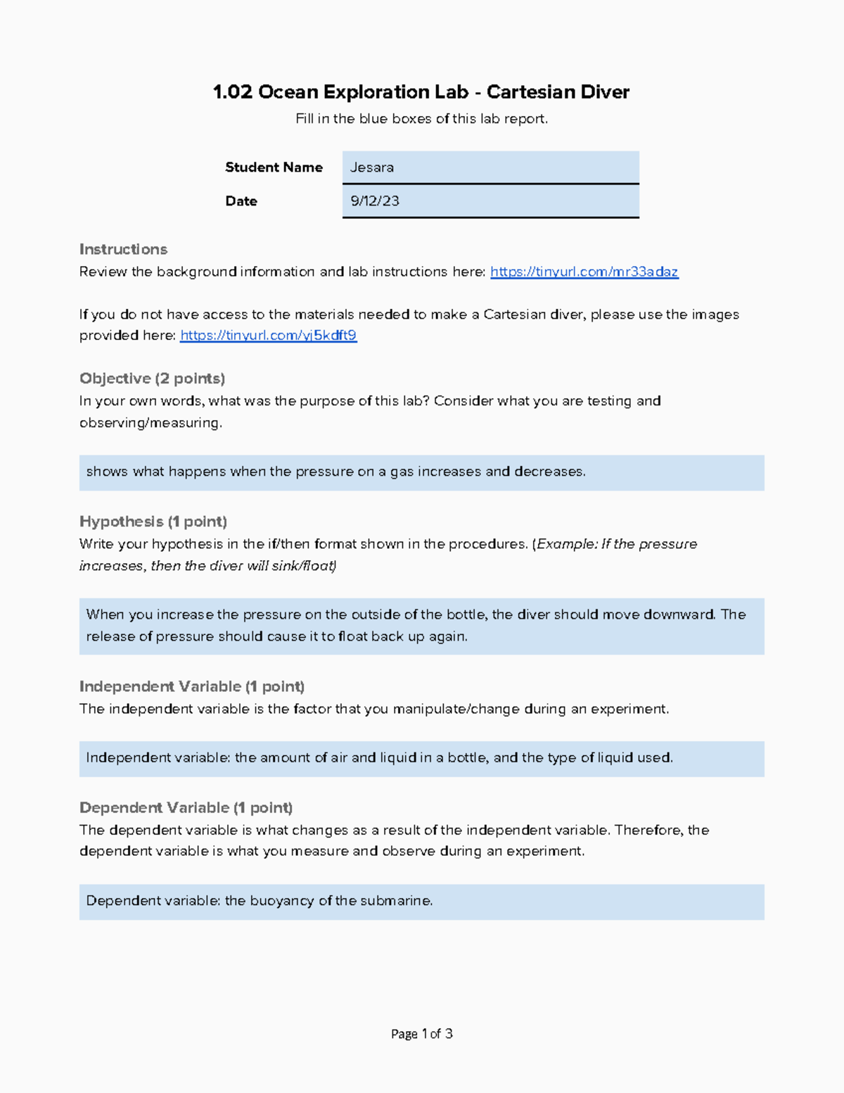 Copy of 1.02 Lab Report Template Rev 2022 - 1 Ocean Exploration Lab ...