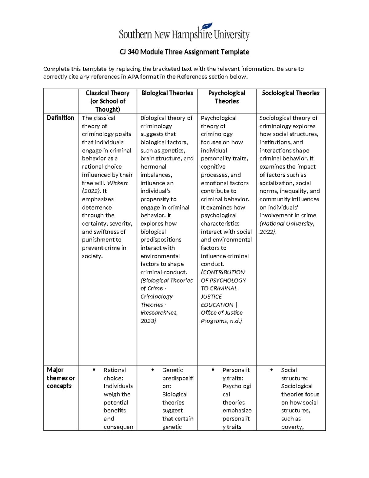 CJ 340 Module Three Assignment - Be sure to correctly cite any ...