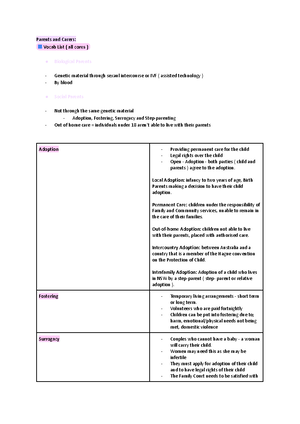 CAFS HSC Notes (ATSI + Homeless) - CAFS HSC 2020 1. PARENTING AND ...