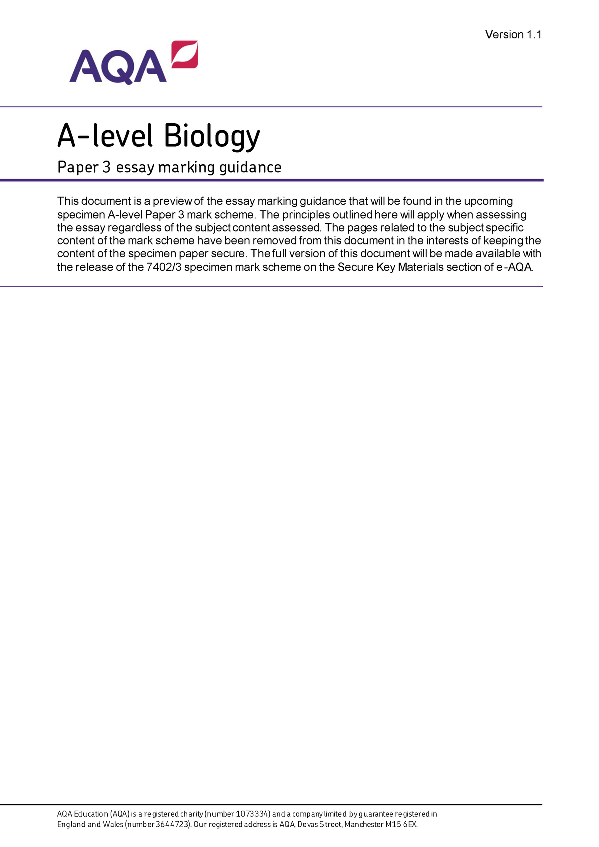 aqa biology essay titles