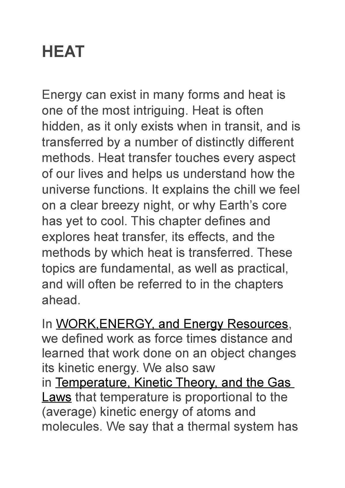 essay on heat transfer