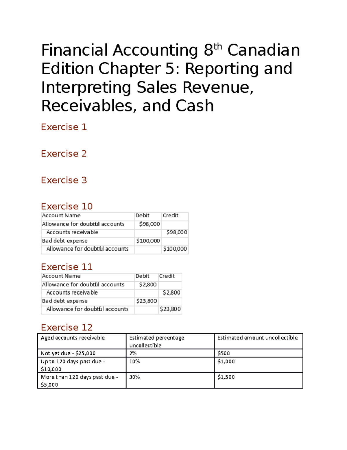 Chapter 5 Exercises - Textbook Work. - Financial Accounting 8 Th ...