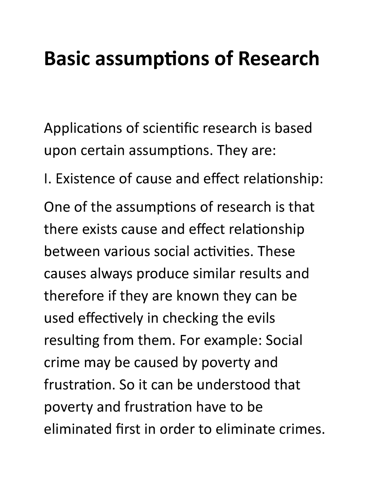 dissertation assumptions examples