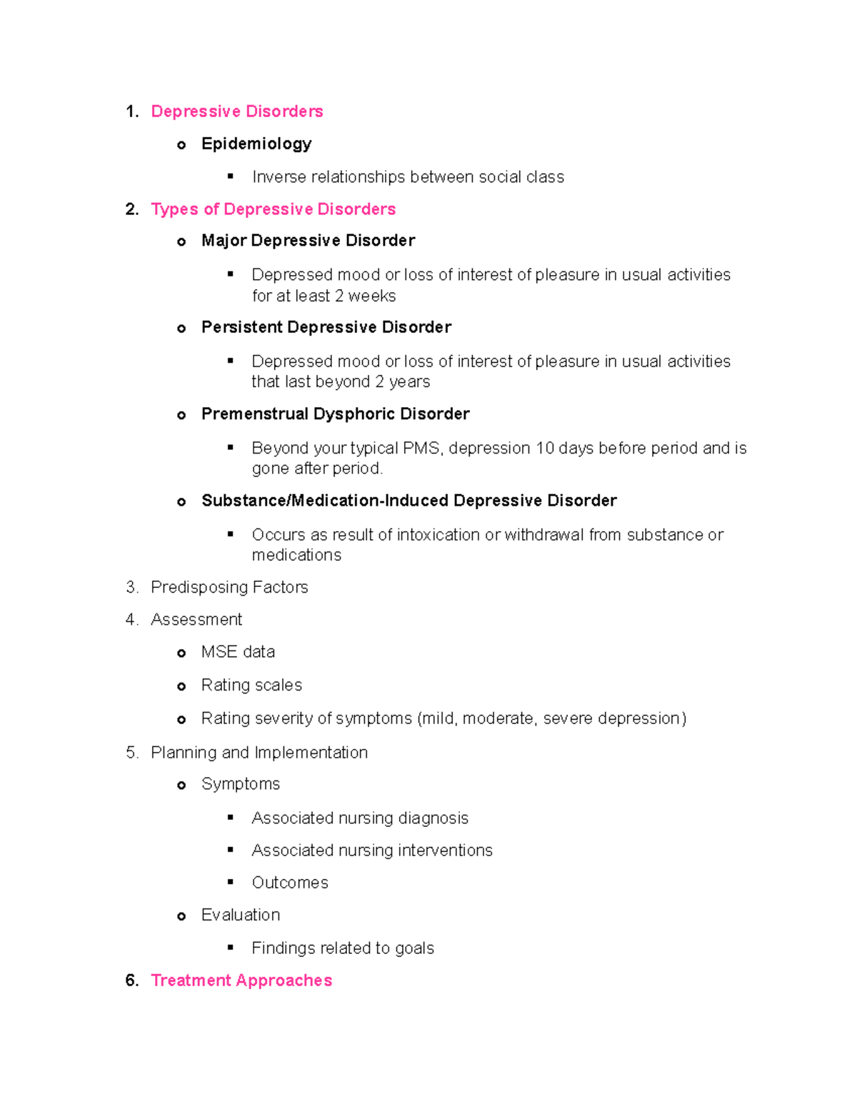 Module 6 Notes.... Depressive Disorders o Epidemiology