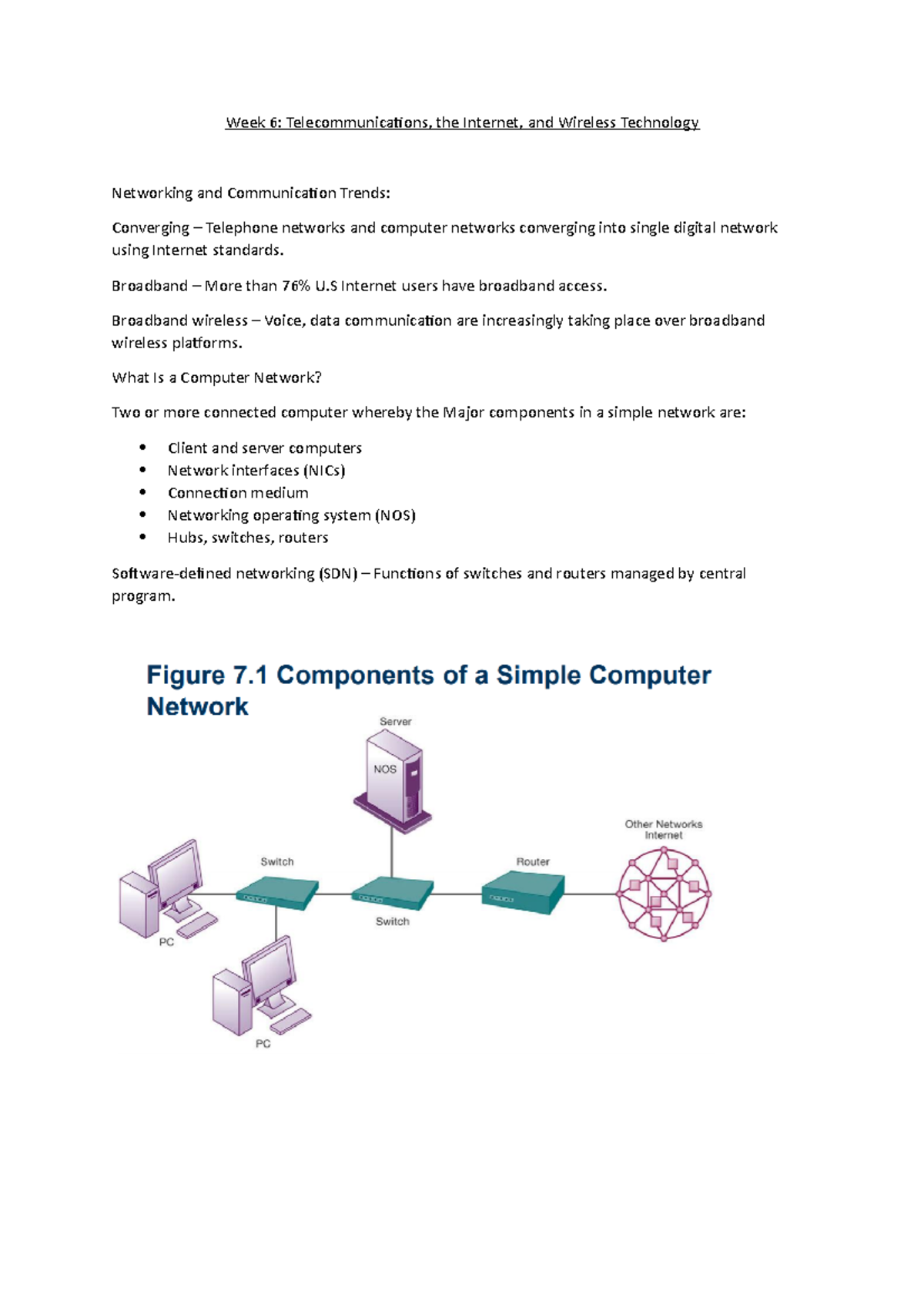 Lecture notes 5 Week 6 the and Wireless