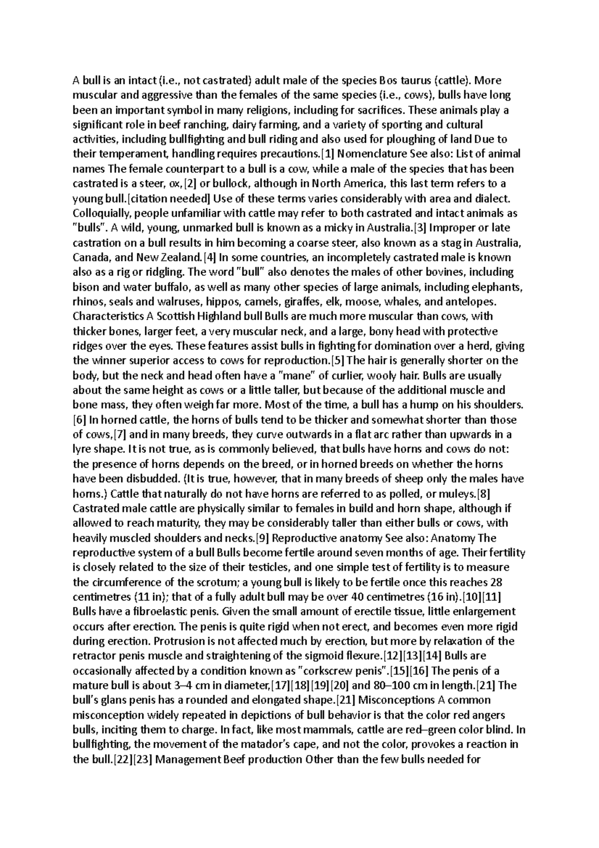 Bull - Summary - A bull is an intact (i., not castrated) adult male of ...