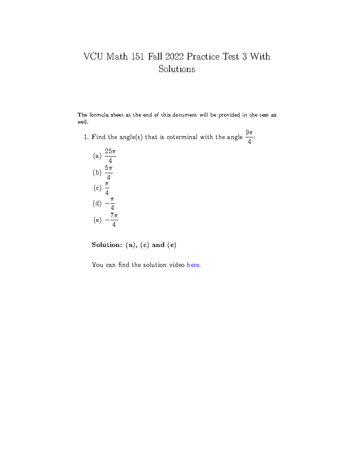 Math 151 Common Exams - l9cr1le