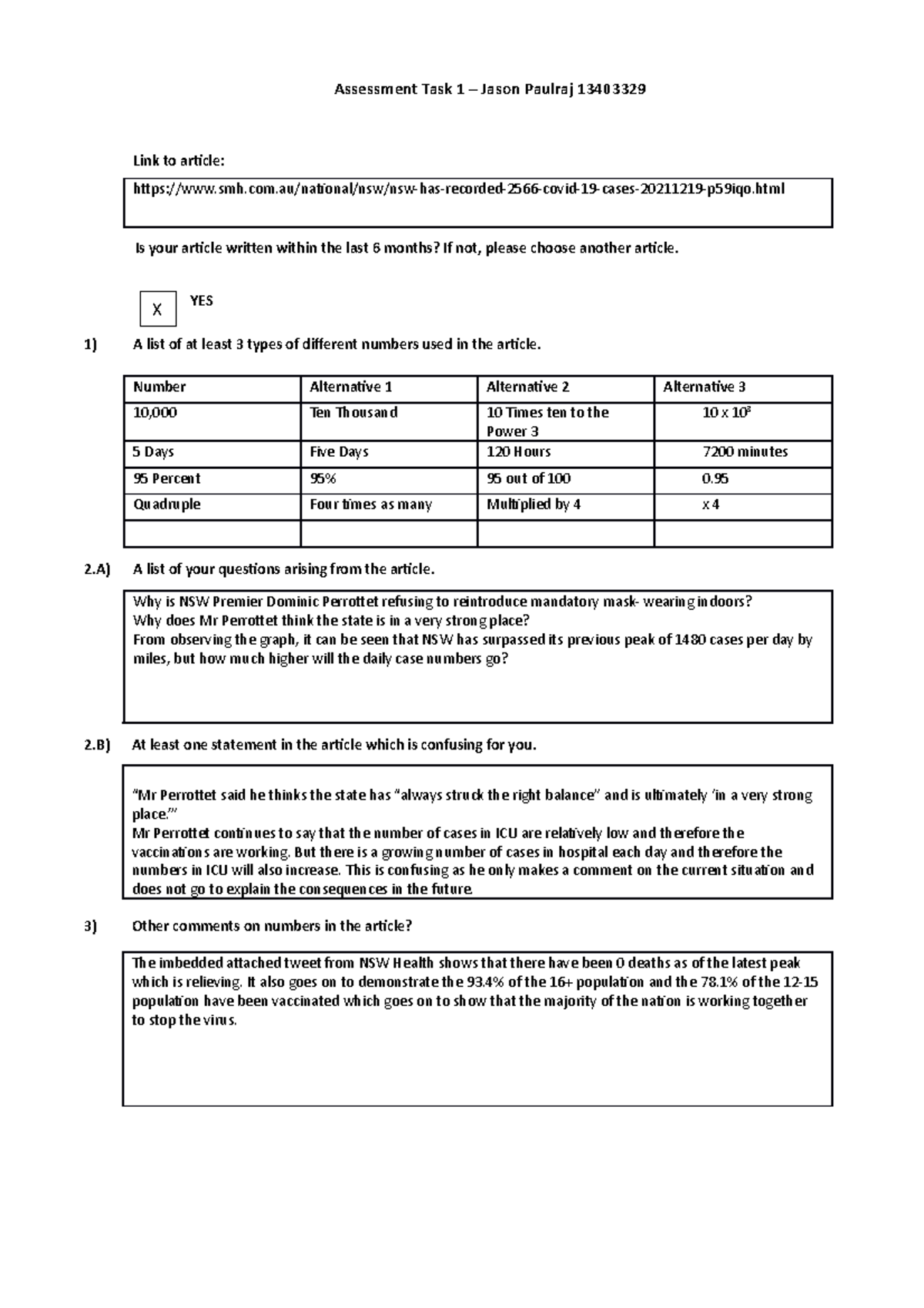 Assignment Task 1 - Assessment Task 1 – Jason Paulraj 13403329 Link to ...